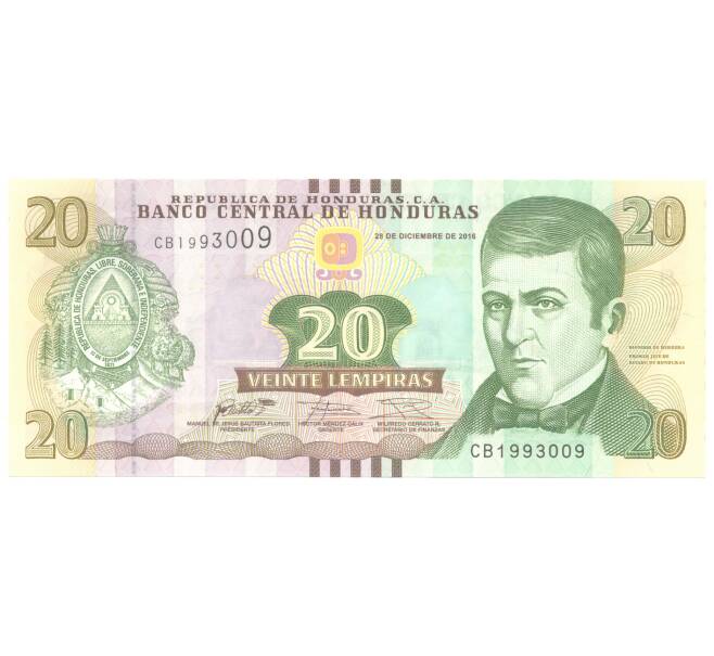Банкнота 20 лемпир 2016 года Гондурас (Артикул B2-4578)