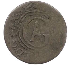 1 солид 1621-1634 года Шведская оккупация Риги — Густав II Адольф — Фото №2