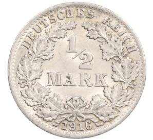 1/2 марки 1916 года A Германия — Фото №1