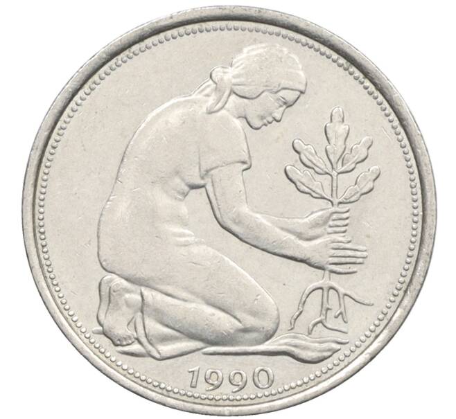 Монета 50 пфеннигов 1990 года J Западная Германия (ФРГ) (Артикул: K10-6996) — Фото №1