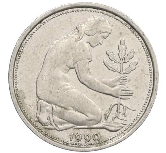 Монета 50 пфеннигов 1990 года J Западная Германия (ФРГ) (Артикул: K10-6999) — Фото №1