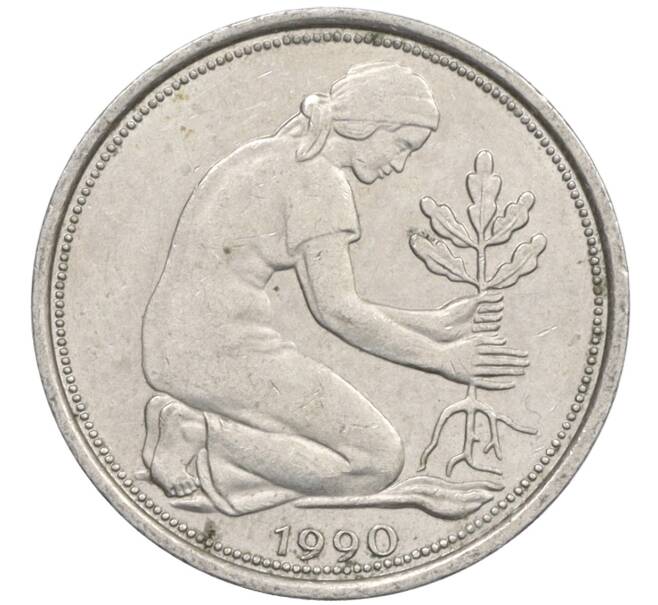 Монета 50 пфеннигов 1990 года D Западная Германия (ФРГ) (Артикул: K10-7008) — Фото №1