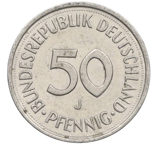 Монета 50 пфеннигов 1990 года J Западная Германия (ФРГ) (Артикул: K10-7009) — Фото №2