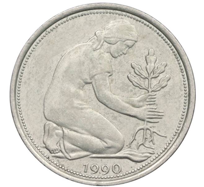 Монета 50 пфеннигов 1990 года J Западная Германия (ФРГ) (Артикул: K10-7010) — Фото №1