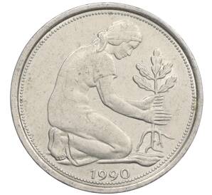 50 пфеннигов 1990 года J Западная Германия (ФРГ) — Фото №1