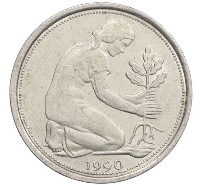 Монета 50 пфеннигов 1990 года J Западная Германия (ФРГ) (Артикул: K10-7016) — Фото №1