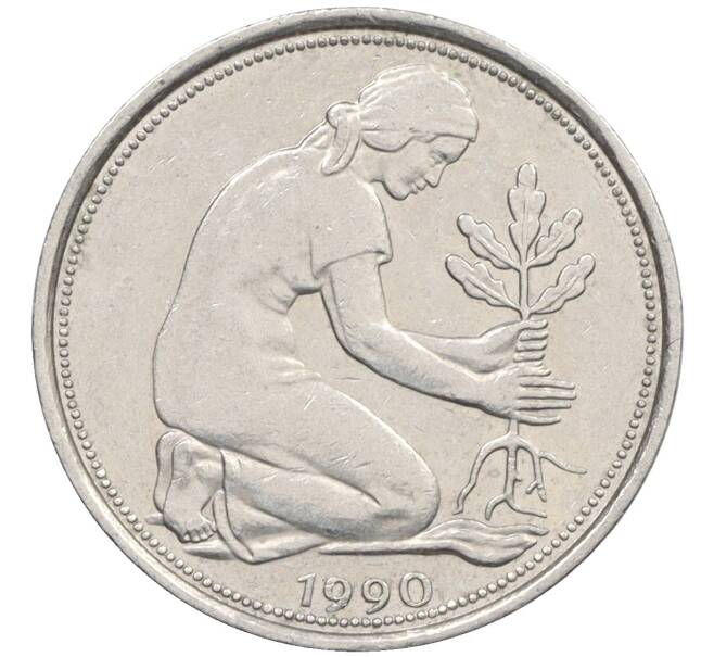 Монета 50 пфеннигов 1990 года D Западная Германия (ФРГ) (Артикул: K10-7020) — Фото №1