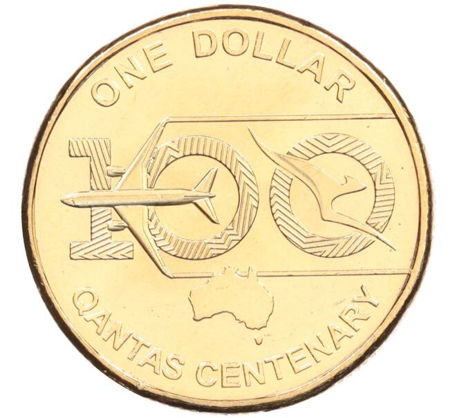 Монета 1 доллар 2020 года Австралия «100 лет авиакомпании «Qantas Airways (Qantas Centenary)» (Артикул: M2-90656) — Фото №1
