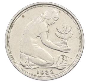 50 пфеннигов 1982 года F Западная Германия (ФРГ) — Фото №1