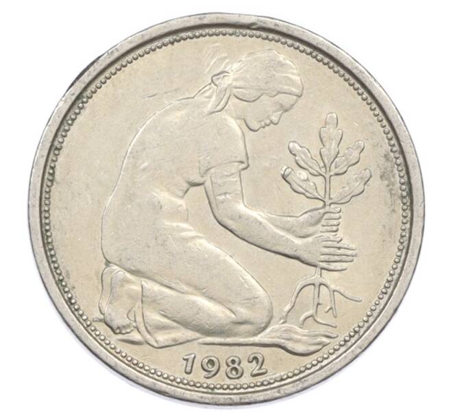 Монета 50 пфеннигов 1982 года D Западная Германия (ФРГ) (Артикул: K10-6843) — Фото №1