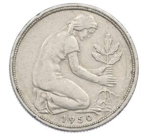 50 пфеннигов 1950 года J Западная Германия (ФРГ) — Фото №1