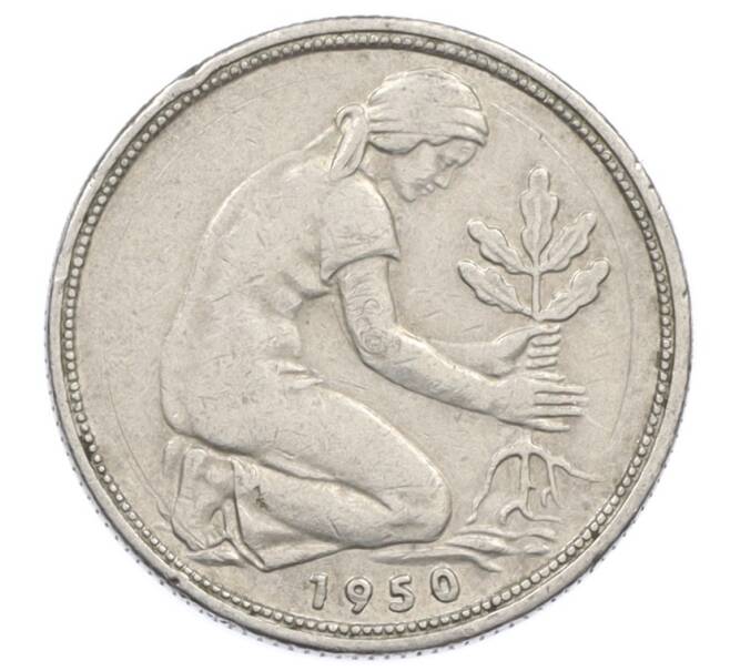 Монета 50 пфеннигов 1950 года J Западная Германия (ФРГ) (Артикул: K10-6846) — Фото №1