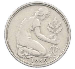 50 пфеннигов 1950 года F Западная Германия (ФРГ) — Фото №1