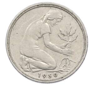 50 пфеннигов 1950 года J Западная Германия (ФРГ) — Фото №1