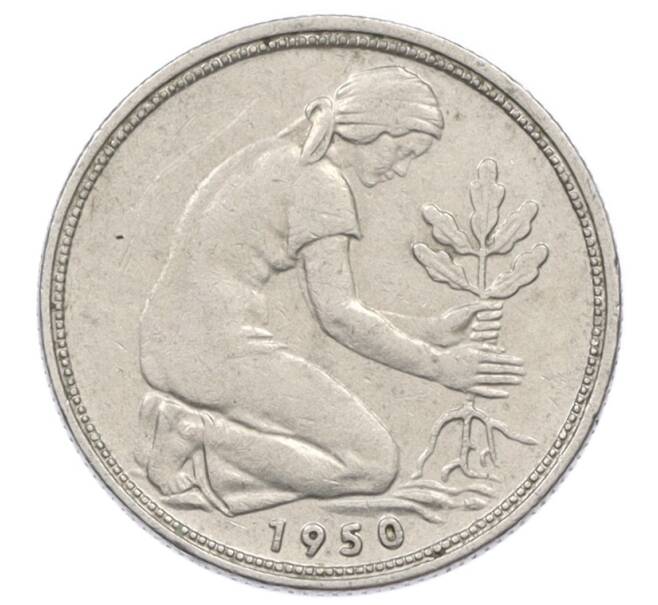 Монета 50 пфеннигов 1950 года J Западная Германия (ФРГ) (Артикул: K10-6848) — Фото №1