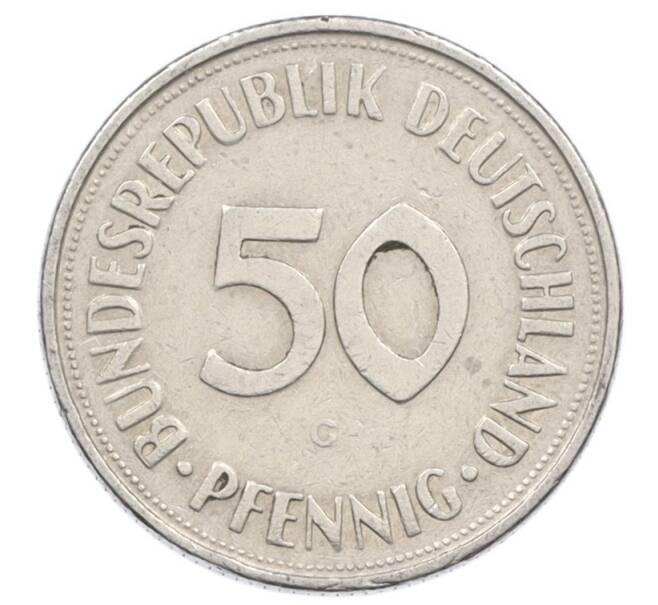 Монета 50 пфеннигов 1950 года G Западная Германия (ФРГ) (Артикул: K10-6850) — Фото №2