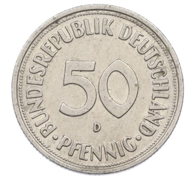 Монета 50 пфеннигов 1950 года D Западная Германия (ФРГ) (Артикул: K10-6851) — Фото №2