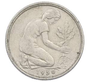 50 пфеннигов 1950 года J Западная Германия (ФРГ) — Фото №1