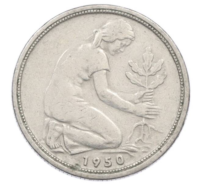 Монета 50 пфеннигов 1950 года D Западная Германия (ФРГ) (Артикул: K10-6853) — Фото №1