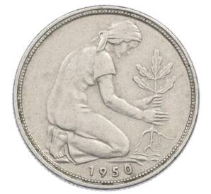 50 пфеннигов 1950 года J Западная Германия (ФРГ) — Фото №1