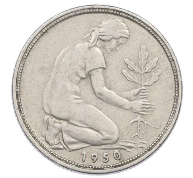 Монета 50 пфеннигов 1950 года J Западная Германия (ФРГ) (Артикул: K10-6855) — Фото №1
