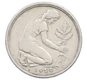 50 пфеннигов 1950 года F Западная Германия (ФРГ) — Фото №1