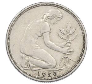 50 пфеннигов 1950 года J Западная Германия (ФРГ) — Фото №1