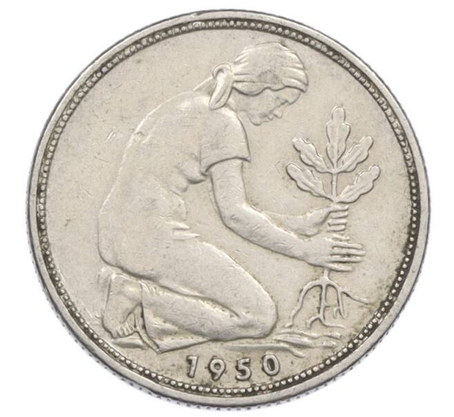 Монета 50 пфеннигов 1950 года J Западная Германия (ФРГ) (Артикул: K10-6858) — Фото №1