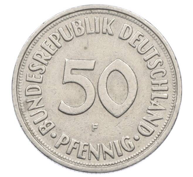 Монета 50 пфеннигов 1950 года F Западная Германия (ФРГ) (Артикул: K10-6860) — Фото №2