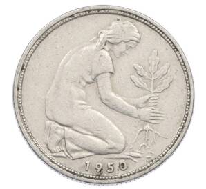 50 пфеннигов 1950 года J Западная Германия (ФРГ) — Фото №1