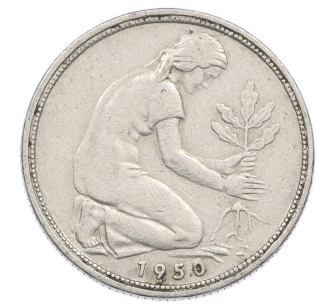 Монета 50 пфеннигов 1950 года J Западная Германия (ФРГ) (Артикул: K10-6862) — Фото №1