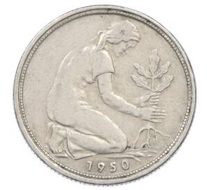 50 пфеннигов 1950 года F Западная Германия (ФРГ) — Фото №1