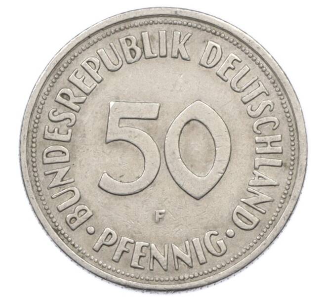 Монета 50 пфеннигов 1950 года F Западная Германия (ФРГ) (Артикул: K10-6863) — Фото №2