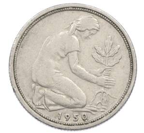 50 пфеннигов 1950 года F Западная Германия (ФРГ) — Фото №1