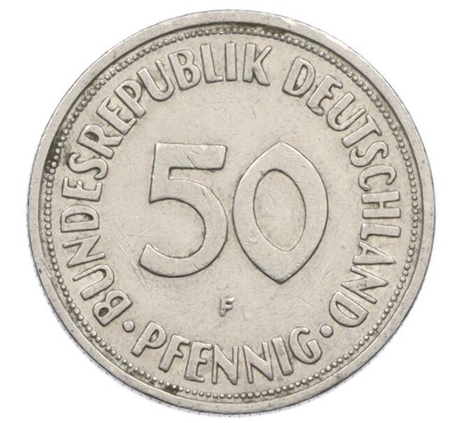 Монета 50 пфеннигов 1950 года F Западная Германия (ФРГ) (Артикул: K10-6865) — Фото №2