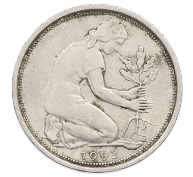 Монета 50 пфеннигов 1992 года J Германия (Артикул: K10-6879) — Фото №1