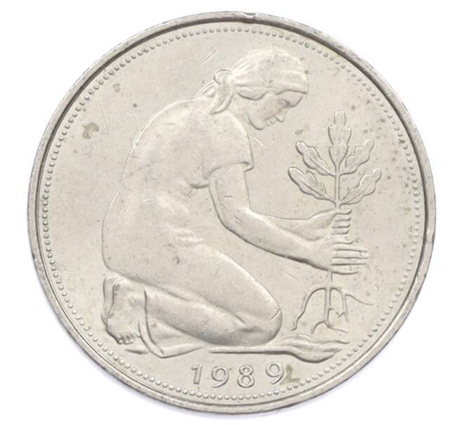 Монета 50 пфеннигов 1989 года J Западная Германия (ФРГ) (Артикул: K10-6908) — Фото №1