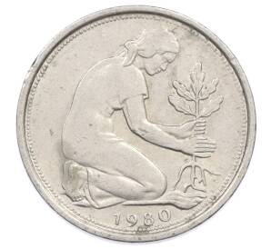 50 пфеннигов 1980 года F Западная Германия (ФРГ) — Фото №1