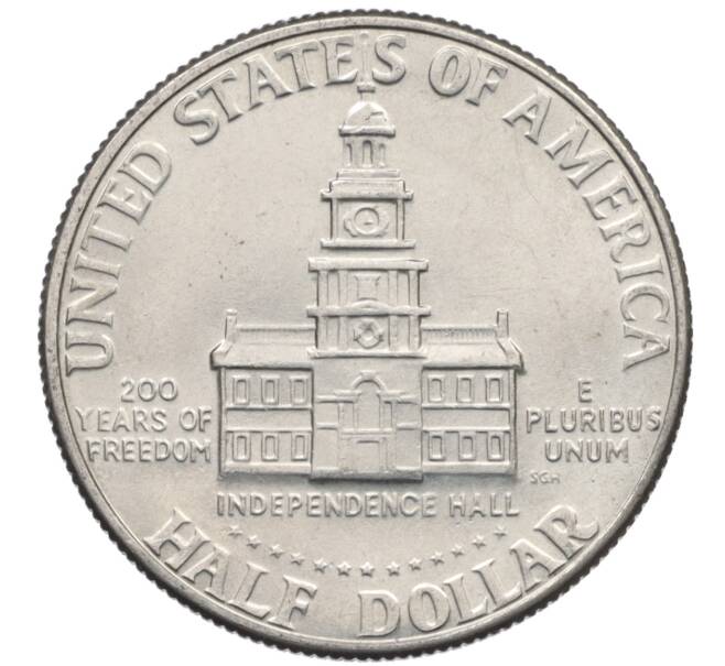 Монета 1/2 доллара (50 центов) 1976 года США «200 лет Независимости» (Артикул: K10-7088) — Фото №2