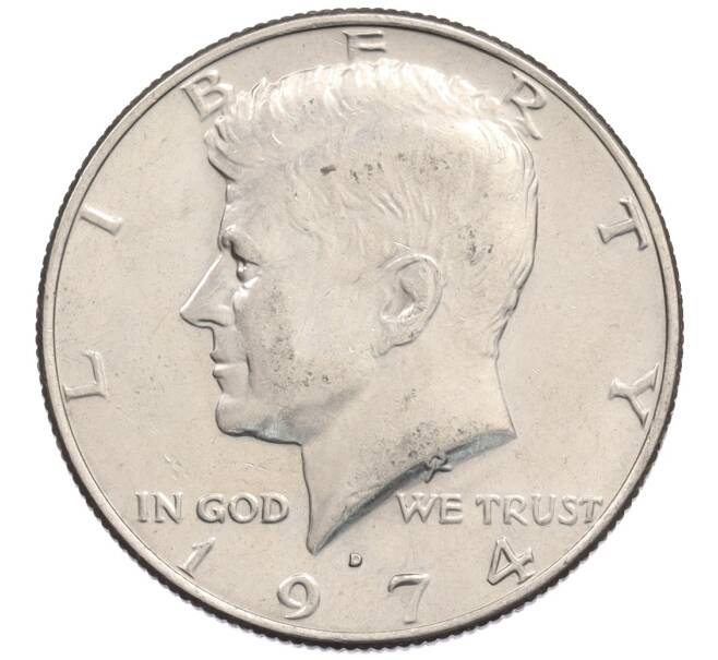Монета 1/2 доллара (50 центов) 1974 года D США (Артикул: K10-7357) — Фото №1