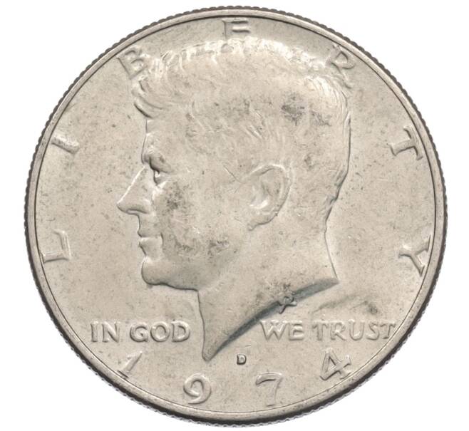 Монета 1/2 доллара (50 центов) 1974 года D США (Артикул: K10-7359) — Фото №1