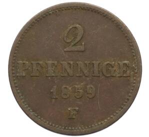 2 пфеннига 1859 года Саксония — Фото №1