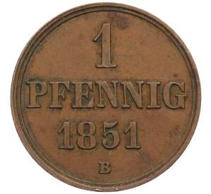 1 пфенниг 1851 года Ганновер — Фото №1
