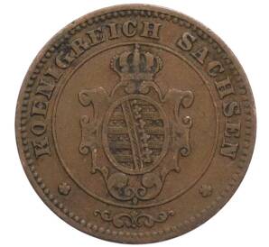 1 пфенниг 1863 года Саксония — Фото №2