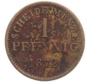 1 пфенниг 1872 года Гессен-Дармштадт — Фото №1