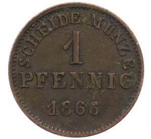 1 пфенниг 1866 года Гессен-Дармштадт — Фото №1