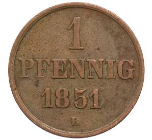 1 пфенниг 1851 года Ганновер — Фото №1