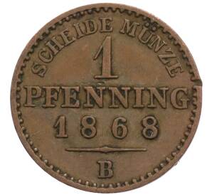 1 пфенниг 1868 года B Пруссия — Фото №1