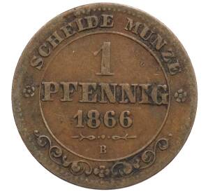 1 пфенниг 1866 года Саксония — Фото №1