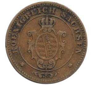 1 пфенниг 1866 года Саксония — Фото №2